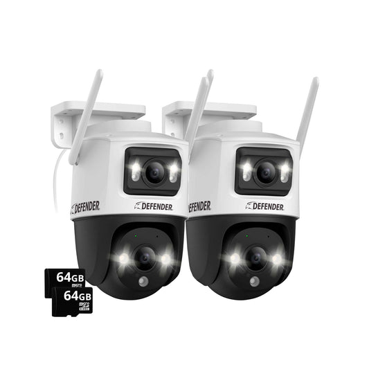 defender-ai-powered-guard-pro-3k-plus-dual-lens-ptz-wi-fi-6-plug-in-security-camera-with-64-gb-sd-card-2-pk