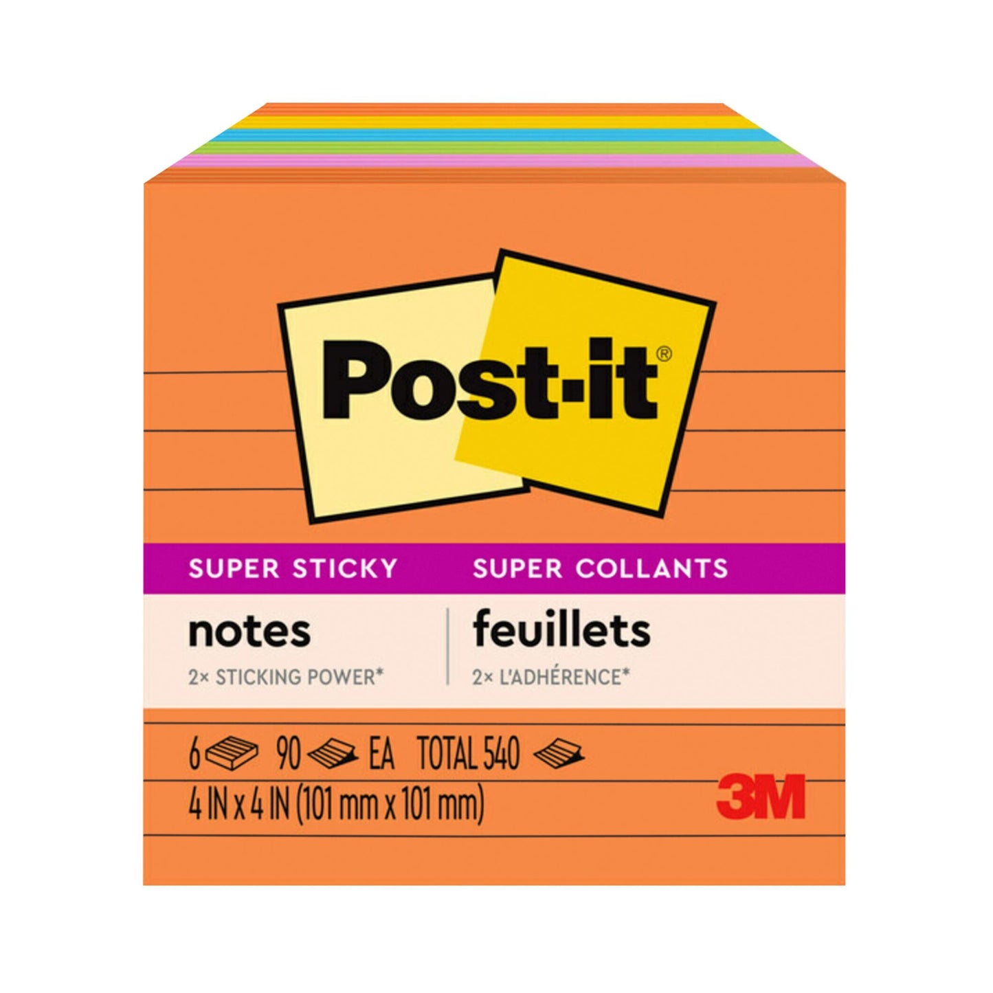 post-it-4-x-4-ruled-super-sticky-notes-6-pk90-ct---jewel-pop