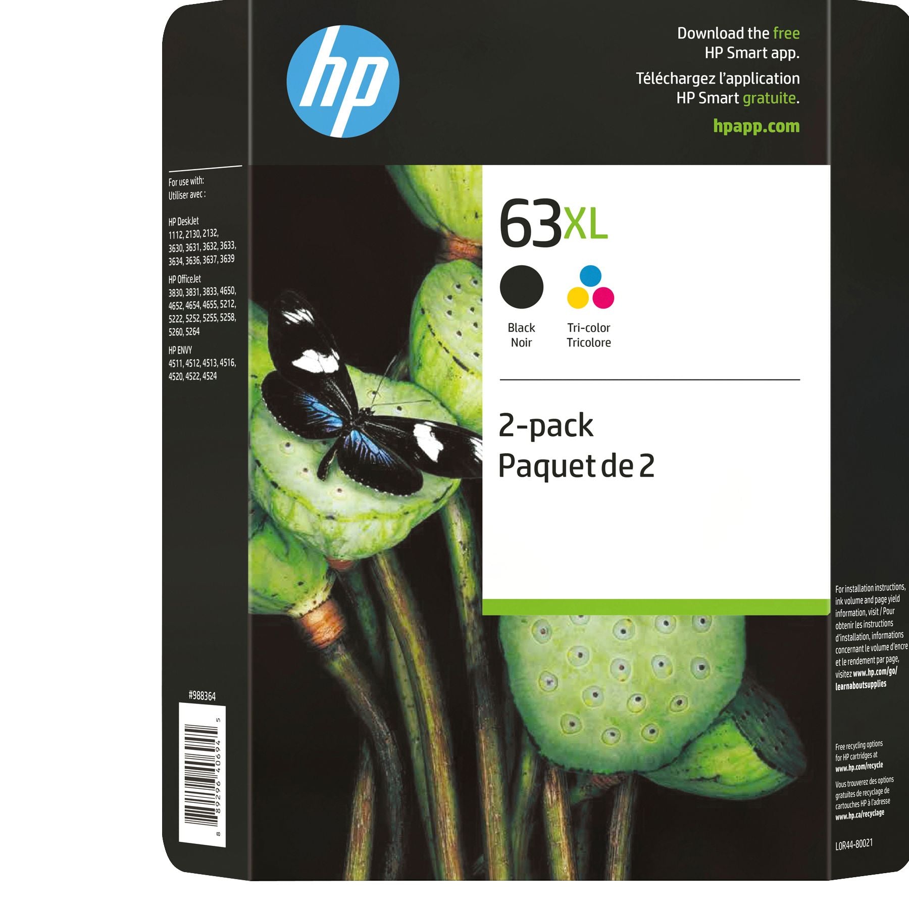 hp-63xl-2-pk-high-yield-ink-cartridges---blacktri-color---instant-ink-eligible